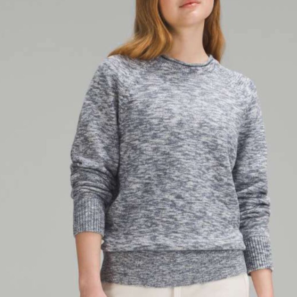 lululemon Women’s Boxy Cotton-Blend Sweater - Blue Marble - Small